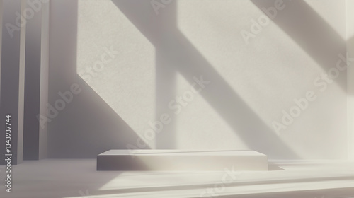 white tone color background with small podium, 화이트, 단상, 포디움 13