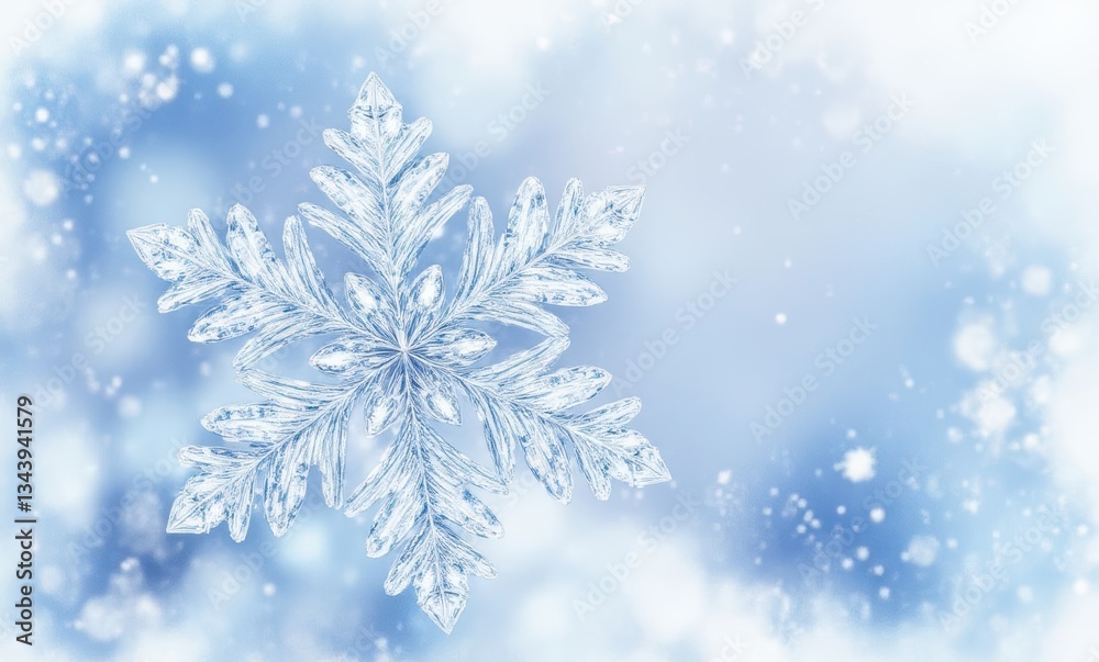 Glittering snowflake on blue background Glittering snowflake on blue background