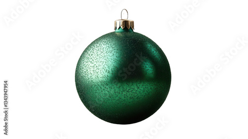 Festive Green Ornament: Capture the spirit of the season with a stunning, close-up shot of a vibrant green ornament. Its smooth, reflective surface creates a captivating visual.
