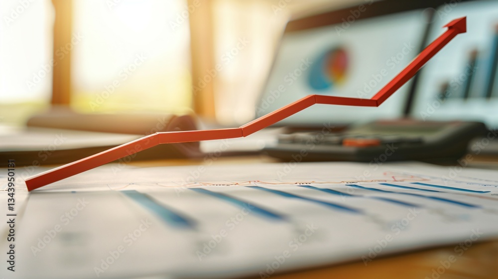Close-up of a financial chart with a red line reaching a ceiling limit, symbolizing a salary cap, with documents and calculators in the background. Concept of financial limits, budget constraints Close-up of a financial chart with a red line reaching a ceiling limit, symbolizing a salary cap, with documents and calculators in the background. Concept of financial limits, budget constraints