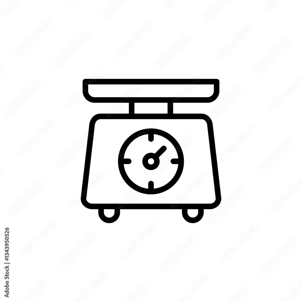 Fototapeta premium Scales icon logo design. Weight scale sign and symbol