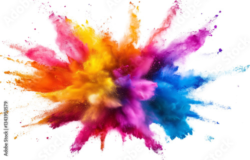 Colorful splash paint color powder festival explosion burst PNG isolated on transparent background