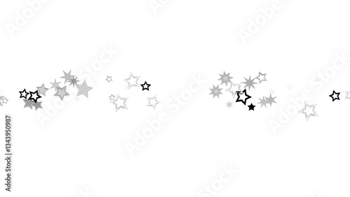 Abstract background with silver stars on a black background. This design creates a twinkling, festive, and stylish feel.