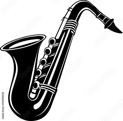 saxophone silhouette vector illustration