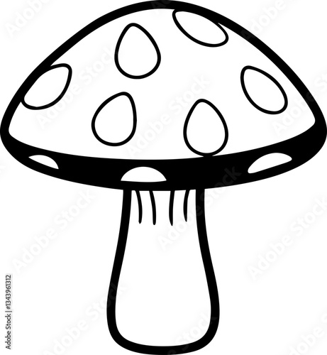 mushroom outline vector illustration