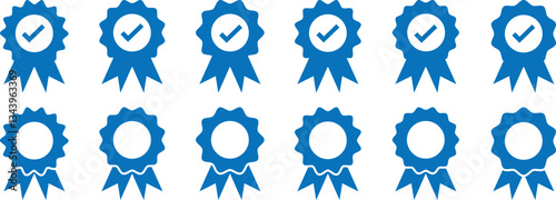 Cartoon batch certificate ribbon vector isolated object illustration
