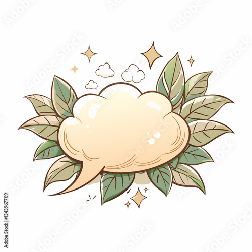 A speech bubble in the shape of a cloud, symbolizing communication, conversation, online chatting, messaging, and digital dialogue in a creative or whimsical style.
