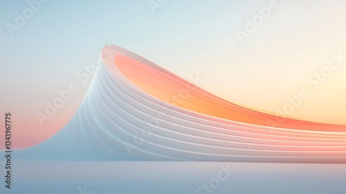 Abstract Pastel Wave Sunset.