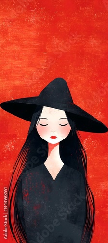 Mysterious Woman in Black Hat