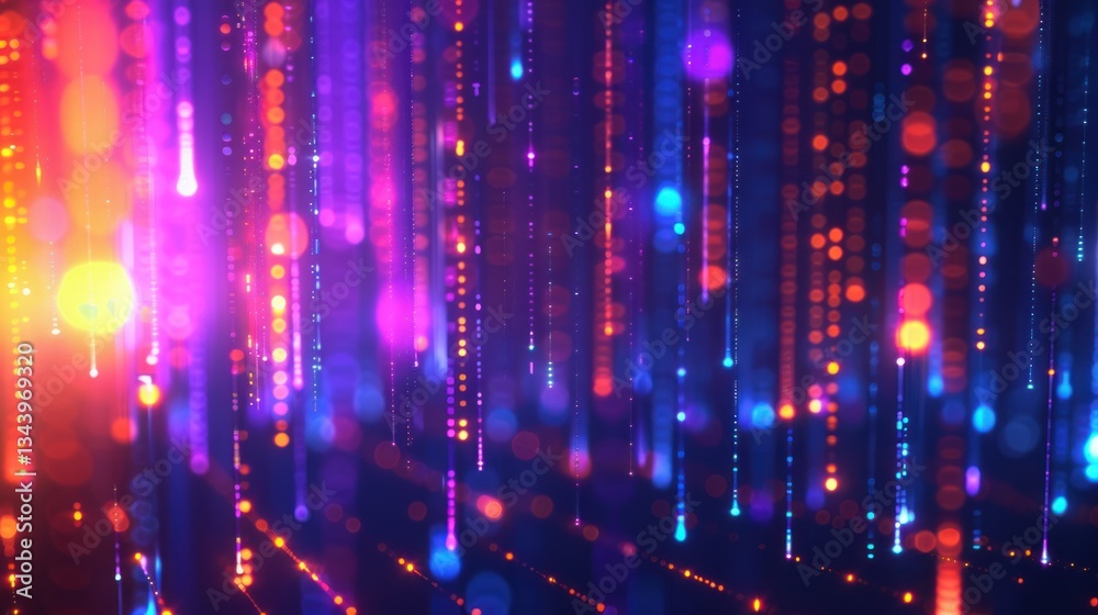 Neon streams abstract background, vibrant colors create a futuristic feel