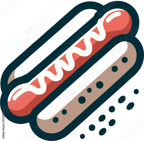 Minimalist Flat Design Hot Dog Illustration