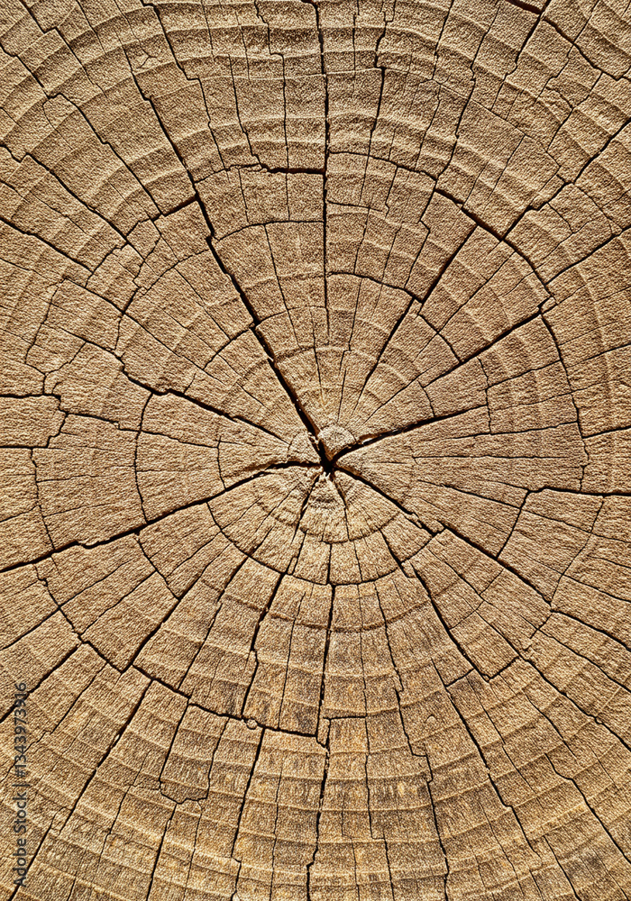 Fototapeta premium [Generative AI] 나이테가 선명한 나무 단면