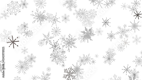 Winter christmas sky with falling snow