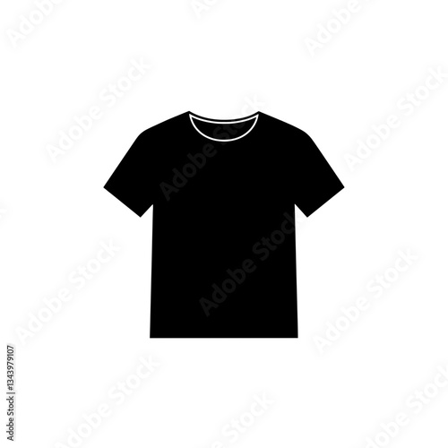 Minimalist Black T-Shirt: A clean, minimalist silhouette of a classic black t-shirt. Simple, elegant design.