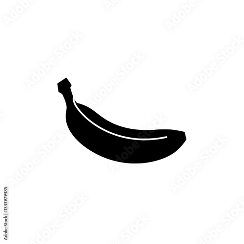The Bold Silhouette: a strikingly graphic black banana against a pure background, the image captures the clean lines of fruit in a visually arresting composition.