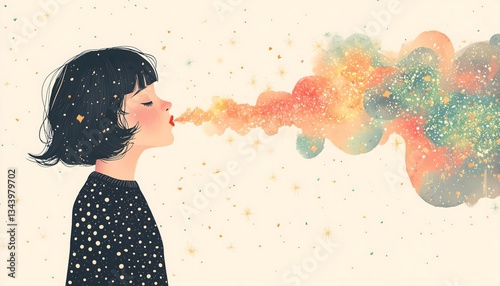 Girl Blowing Cosmic Dust