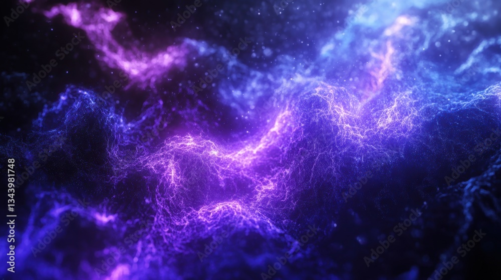 Abstract streaks of glowing violet and blue particles in motion, depicting high-speed data transfer.