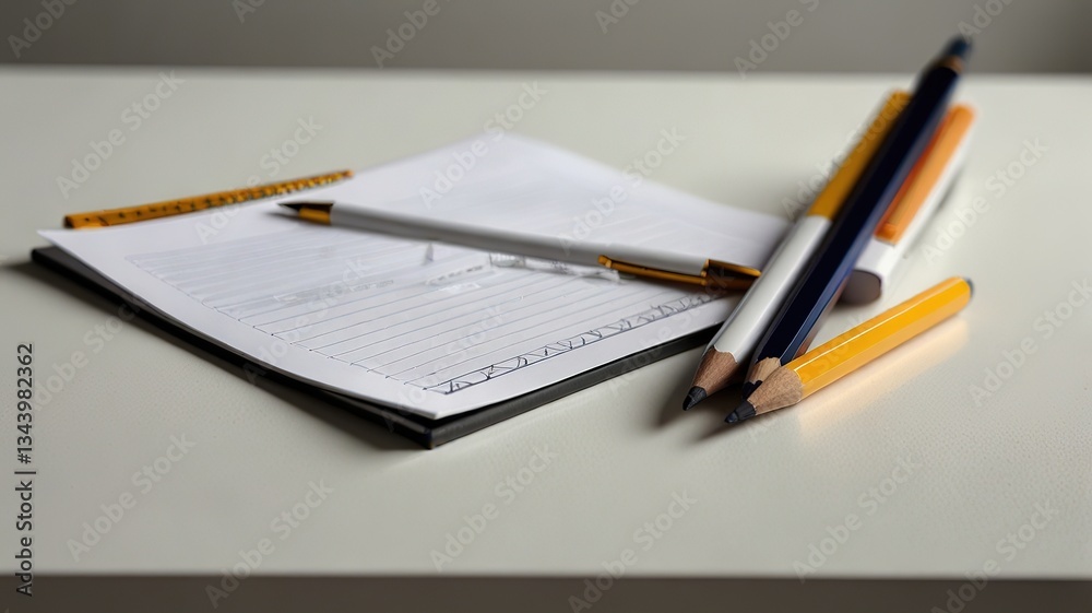 Office desk table with pen and pencil Office desk table with pen and pencil