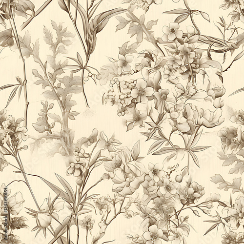 Creative 2D Doodle seamless pattern Floral or flower Illustrations