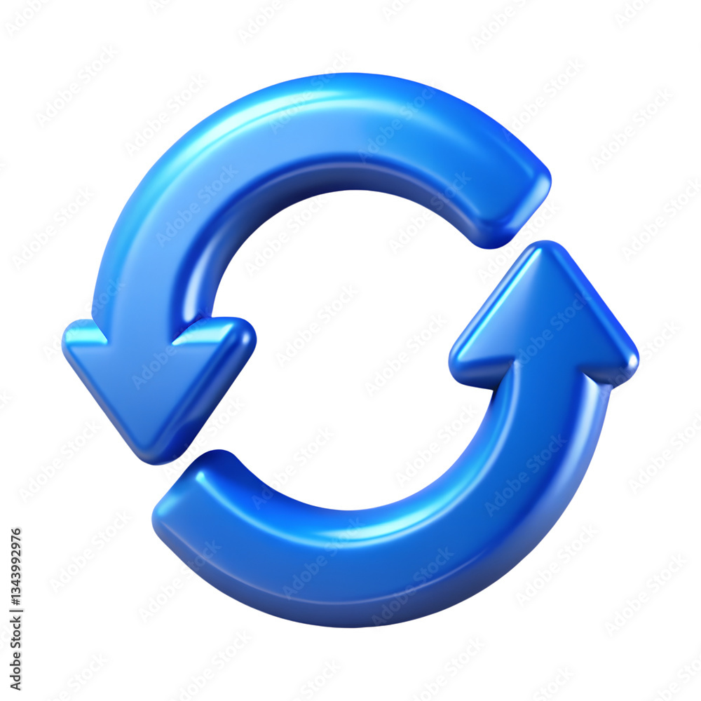 3D Blue Circular Refresh Icon – Synchronization and Reload Symbol 3D Blue Circular Refresh Icon – Synchronization and Reload Symbol