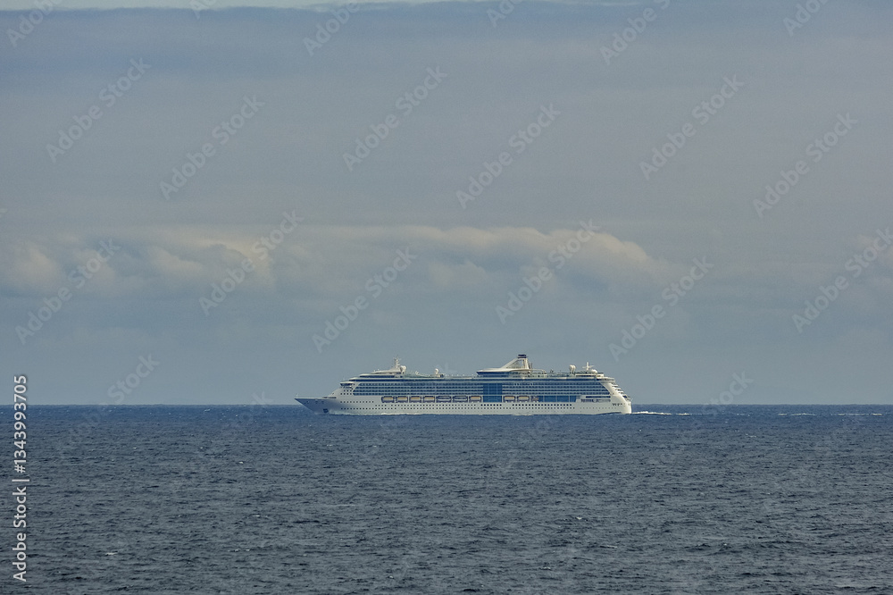 Modern family cruiseship cruise ship liner Brilliance cruising Inside Passage towards Alaska northbound to Last Frontier Glacier and Nature adventure vacation holiday