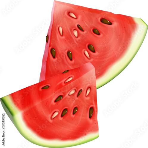 Realistic Watermelon Slice