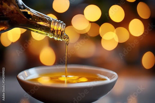 Wallpaper Mural Pouring Liquid in Bowl with Warm Glowing Background in Restaurant Torontodigital.ca