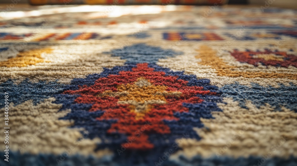 Vibrant Textured Area Rug with Geometric Patterns in Warm Tones Vibrant Textured Area Rug with Geometric Patterns in Warm Tones