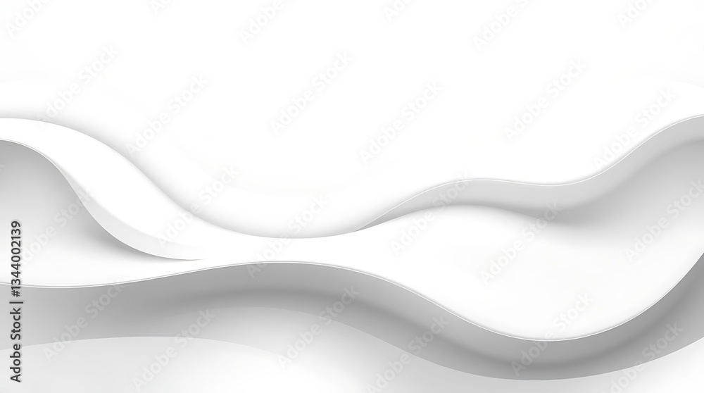 Obraz premium Abstract 3d White Wavy Background with Subtle Shadows