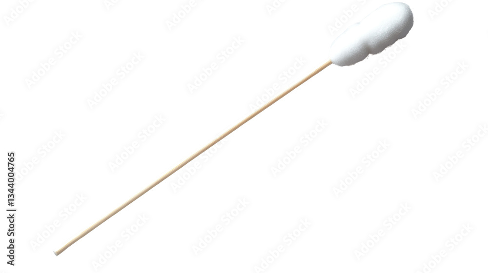Clean Swab Isolated: A perfectly clean cotton swab against an isolated background, capturing the pristine simplicity and sterile purity of this everyday healthcare essential. Clean Swab Isolated: A perfectly clean cotton swab against an isolated background, capturing the pristine simplicity and sterile purity of this everyday healthcare essential.