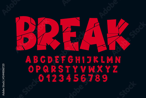 horror cracked cartoon alphabet style