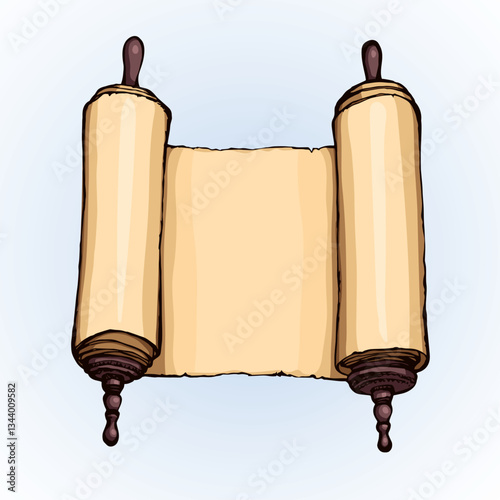 Scroll. Vector drawing icon sign