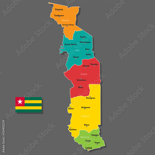 Vector map of Togo