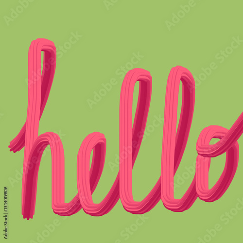 hello on green background 
