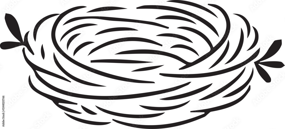 Obraz premium Bird nest Template vector icon illustration design.