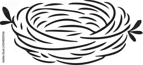 Bird nest  Template vector icon illustration design.