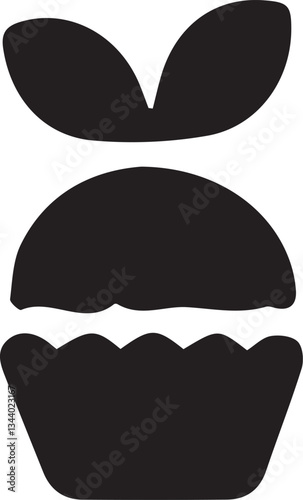 Cupcake icon. Sweet dessert sign. Graph symbol for cooking web site design, logo, app. 
