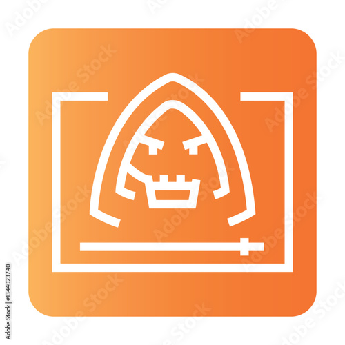 Horror film genre line black icon. Vector isolated button.