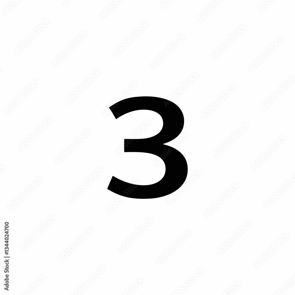 the number three isolated against a clear backdrop, vector illustration the number three isolated against a clear backdrop, vector illustration