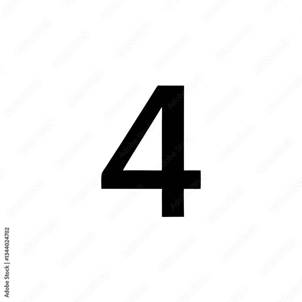 minimalistic image of a large number four in a bold, modern font, vector illustration minimalistic image of a large number four in a bold, modern font, vector illustration