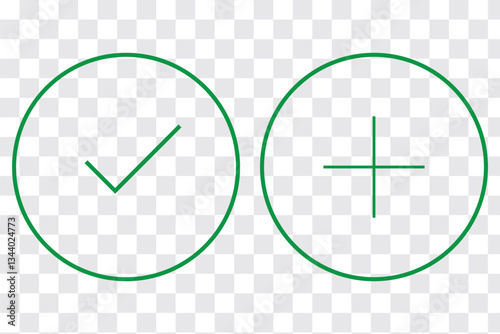 Check Mark Icon Set, Editable Stroke.