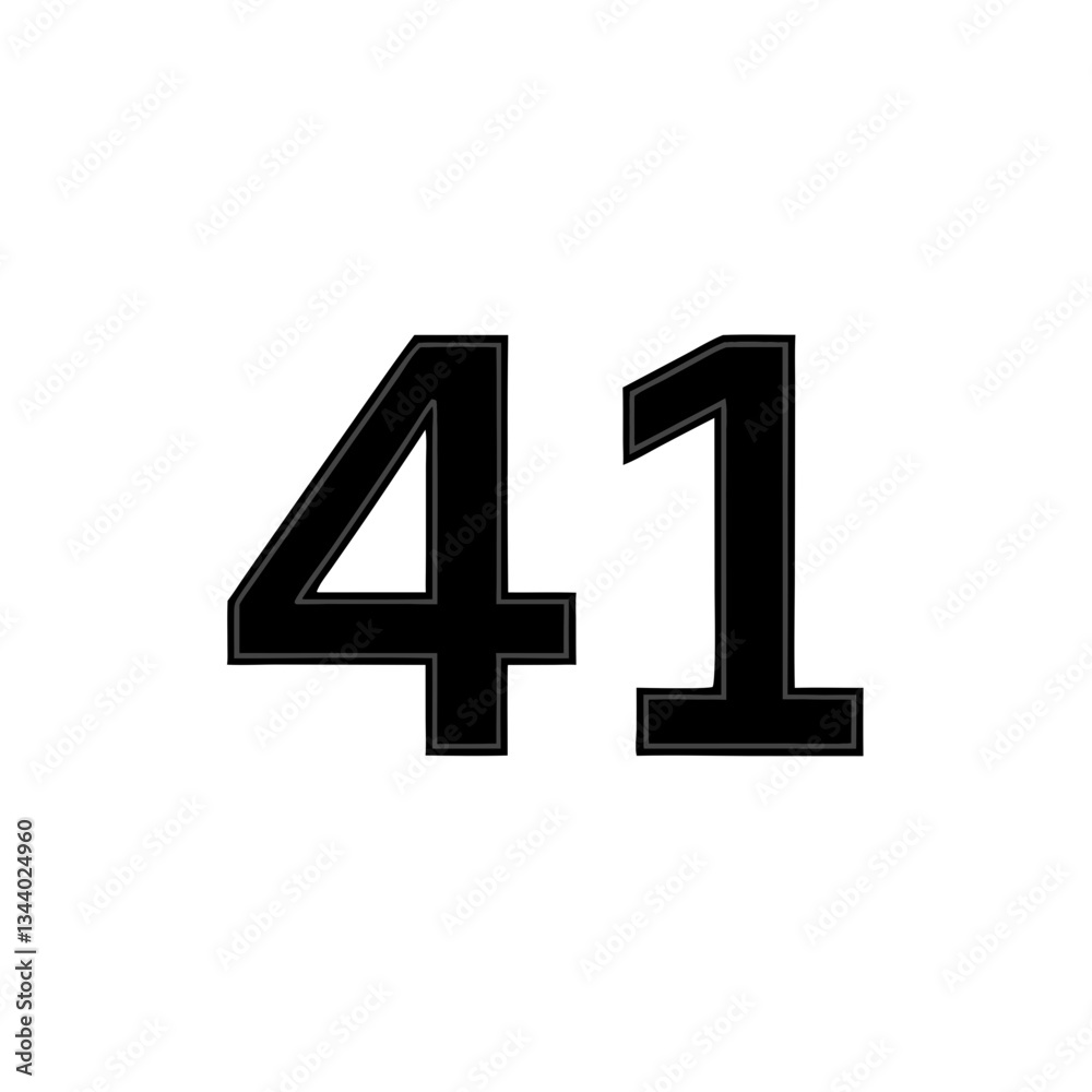 Obraz premium number forty-one in bold black typeface. The numbers are clean and clear, perfect for various applications vector illustration