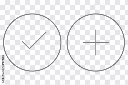 Check Mark Icon Set, Editable Stroke.