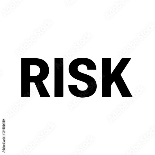 the word "RISK" in bold black letters, vector illustration