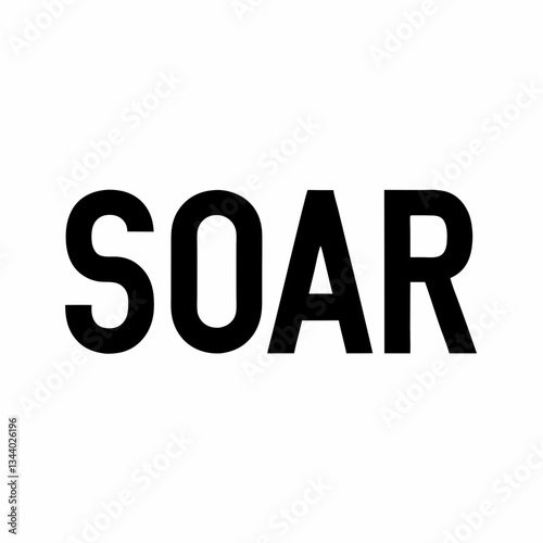 the word "SOAR" in bold, capital letters vector illustration