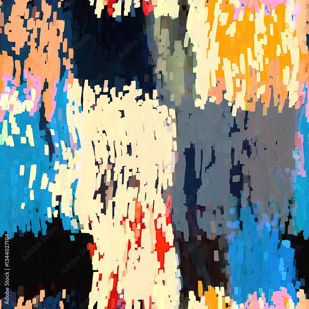 Fototapeta premium Flecked abstract space dyed seamless art pattern. Fun. painterly texture background. Vivid mottled ombre home decor design. For modern tie dye and surface fashion allover illustration swatch.