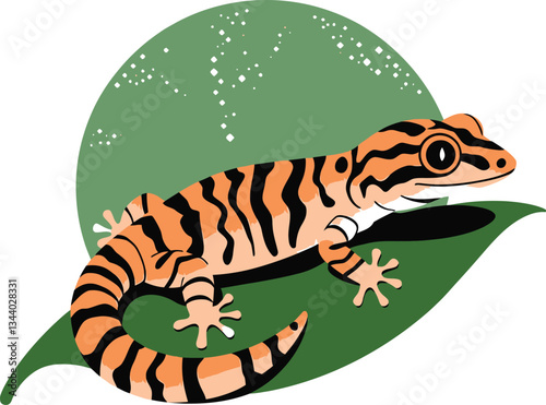 Cute gecko cartoon on white background