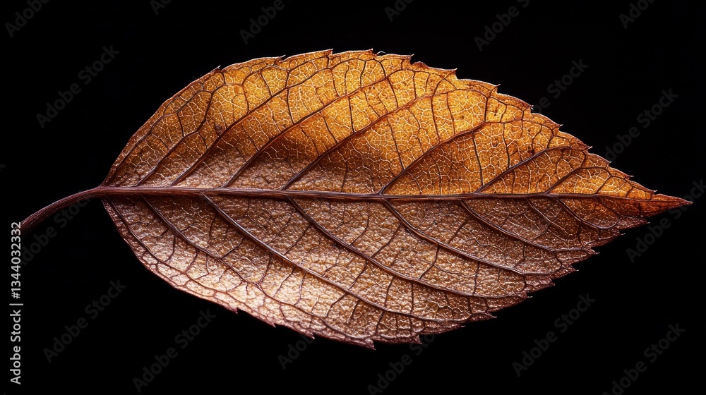 Obraz premium Delicate Dried Leaf with Organic Veins and Textures in Minimalist Digital Artwork