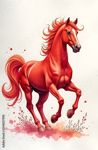 Symbol of 2026 - red fire horse