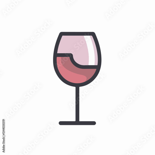 Minimalist wine glass with a half-filled red drink, symbolizing sophistication and leisure.
